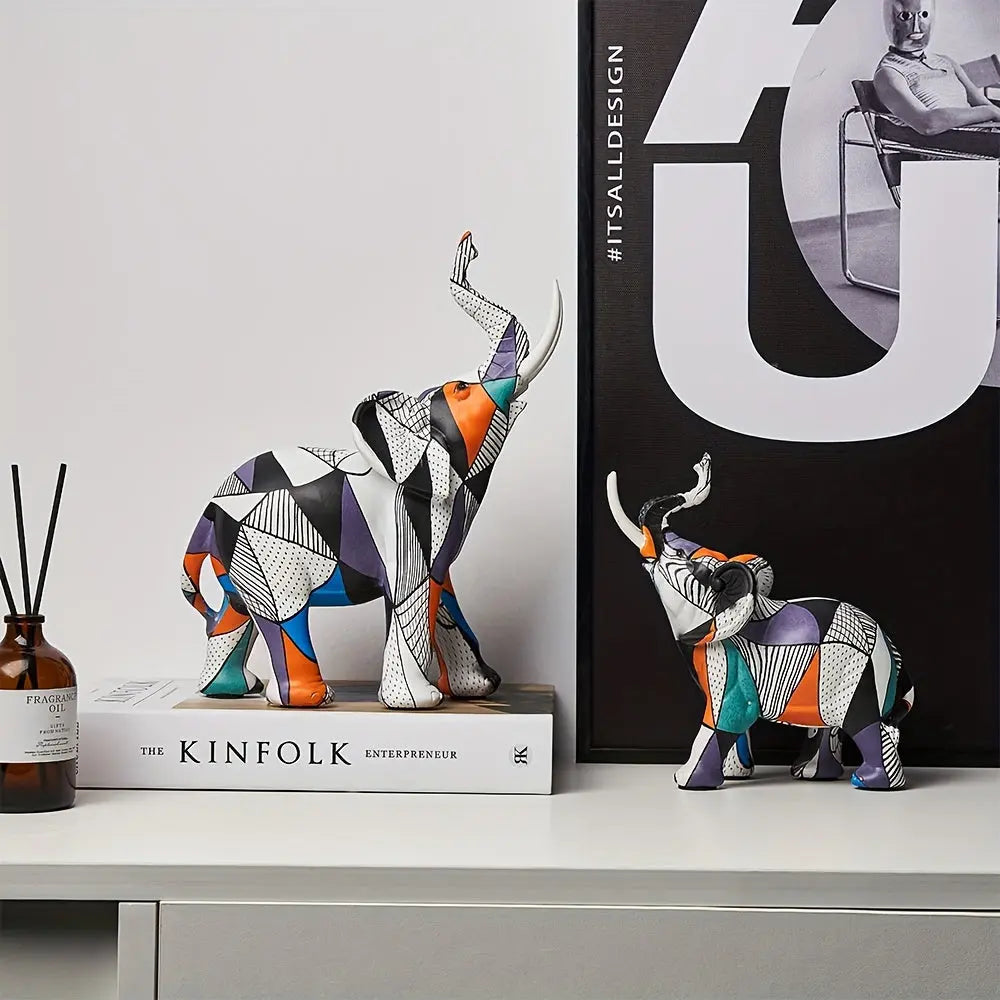 Decorative Elephant Sculpture - Mosaic Design Figurine