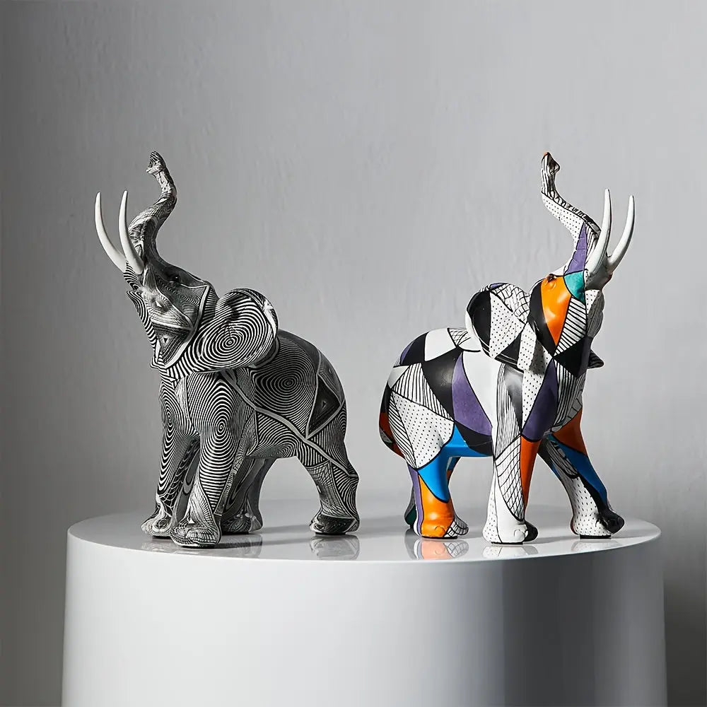Decorative Elephant Sculpture - Mosaic Design Figurine