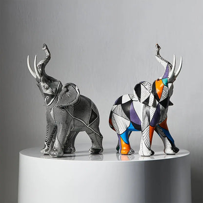 Decorative Elephant Sculpture - Mosaic Design Figurine