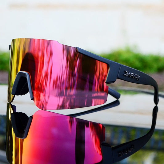 Aerodynamic Cycling Sunglasses with UV Protection and Interchangeable Frame