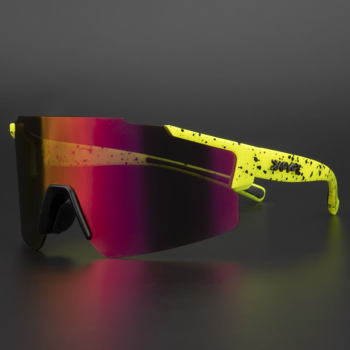 Aerodynamic Cycling Sunglasses with UV Protection and Interchangeable Frame