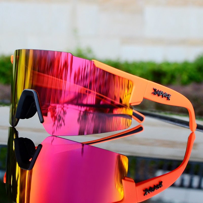Aerodynamic Cycling Sunglasses with UV Protection and Interchangeable Frame