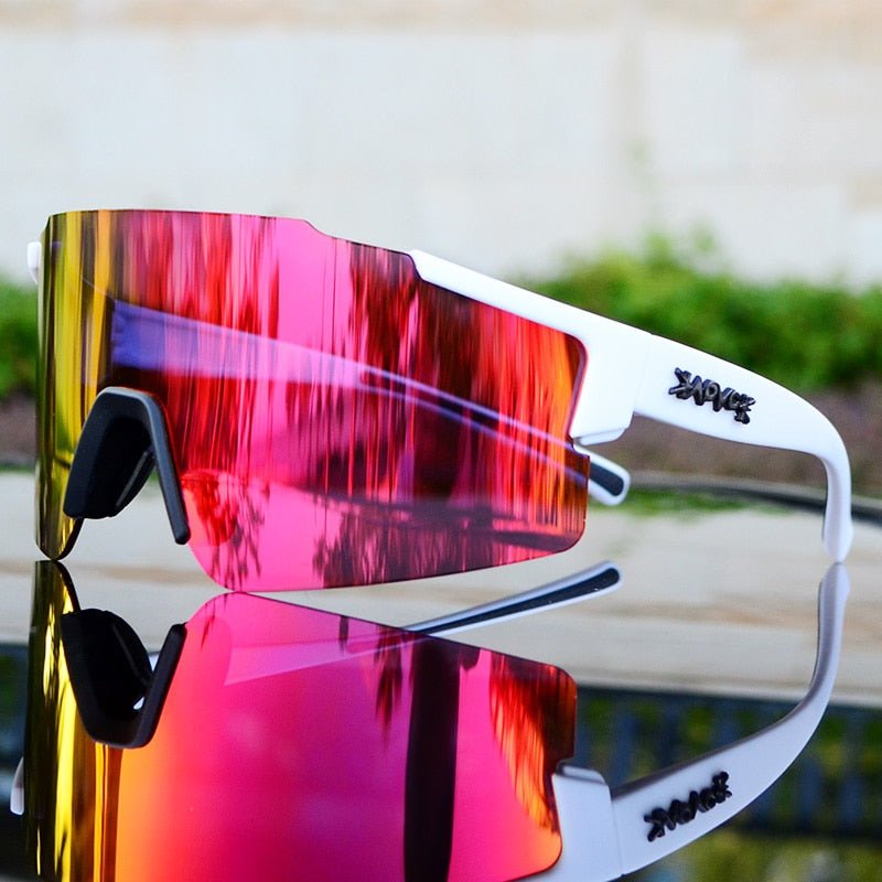 Aerodynamic Cycling Sunglasses with UV Protection and Interchangeable Frame