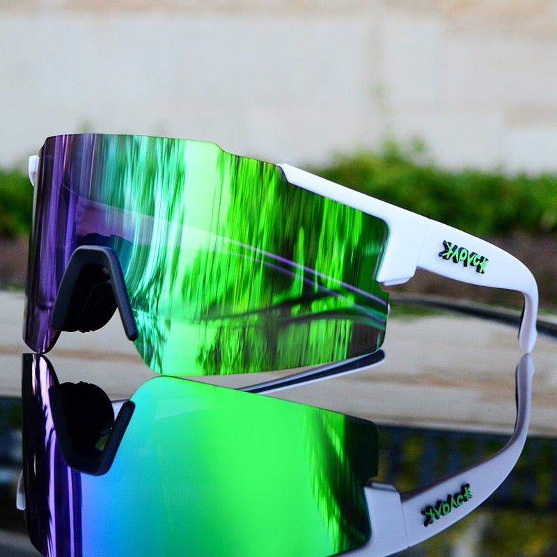 Aerodynamic Cycling Sunglasses with UV Protection and Interchangeable Frame