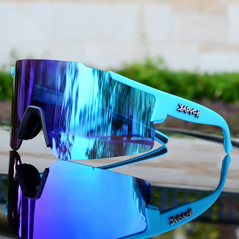 Aerodynamic Cycling Sunglasses with UV Protection and Interchangeable Frame