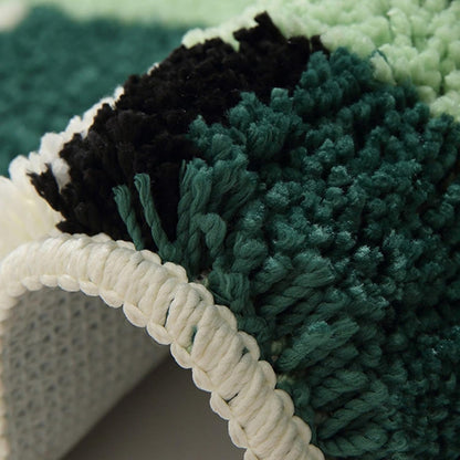 Luxurious Moss Green Geometric Bath Rug for Comfort