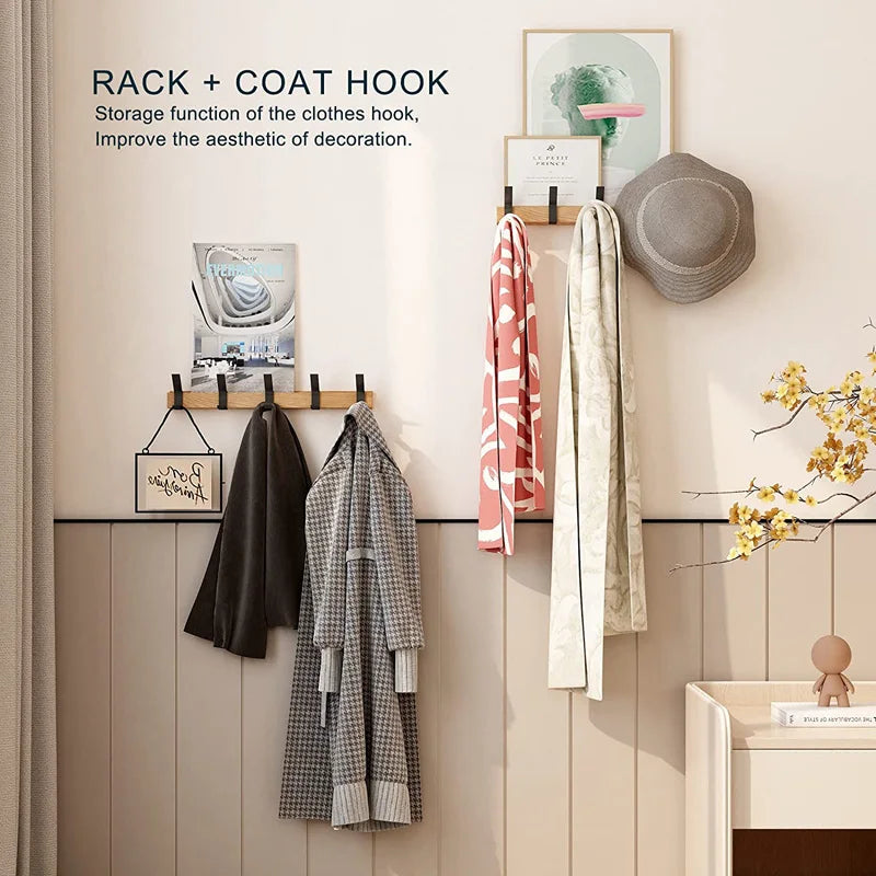 Scandinavian Style Wall Wardrobe with 5 Adjustable Double Hooks
