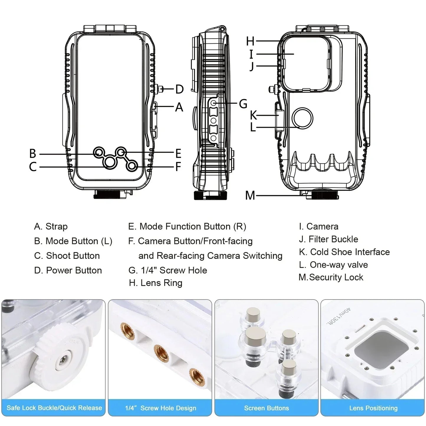 40 Meter Waterproof Sealed Case for iPhone