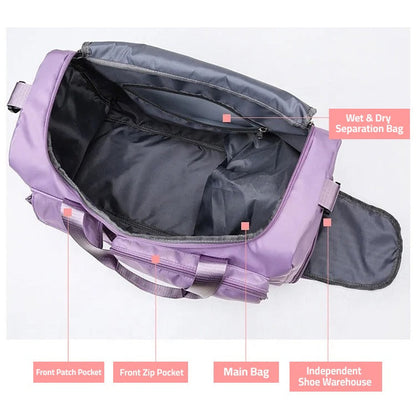 Sport Duffle Bag with Multiple Compartments and Shoe Section