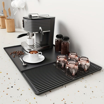 Stylish Silicone Coffee Station Mat with Easy Drainage