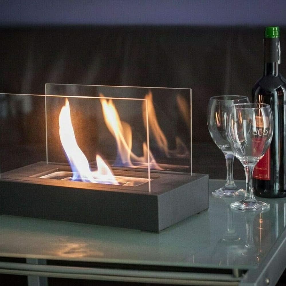 Portable Tabletop Fireplace for Bioethanol Fuel