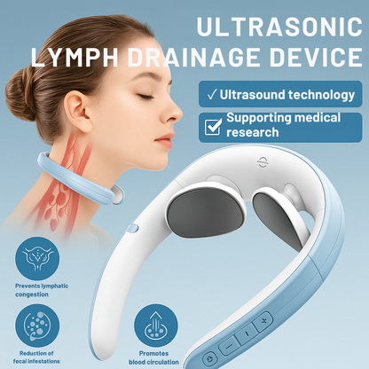 Wireless Neck Massager with Ultrasound Lymphatic Drainage Support