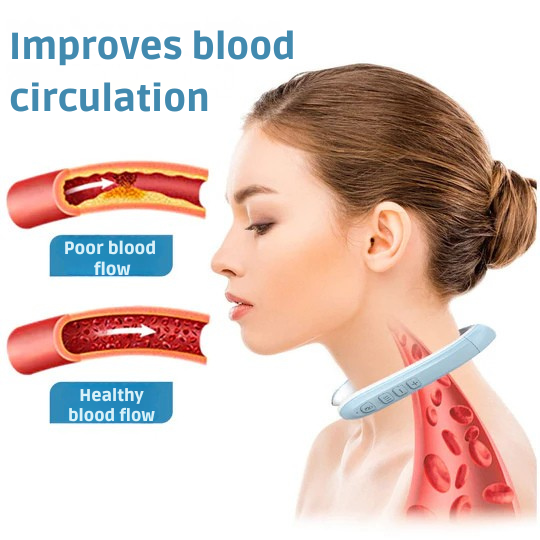 Wireless Neck Massager with Ultrasound Lymphatic Drainage Support
