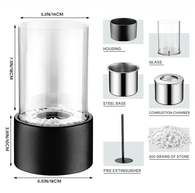 Sleek Indoor Ambient Light Lamp with Decorative Oil Flame