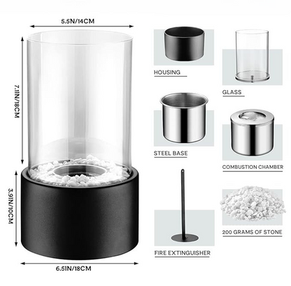 Sleek Indoor Ambient Light Lamp with Decorative Oil Flame