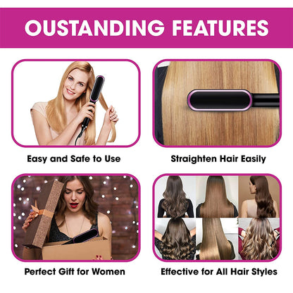 GlamourPro™ 2-in-1 Hair Brush and Straightener
