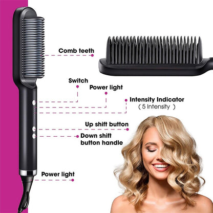 GlamourPro™ 2-in-1 Hair Brush and Straightener