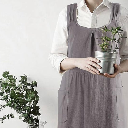 Chic Everyday Apron Dress with Cross-Back Design