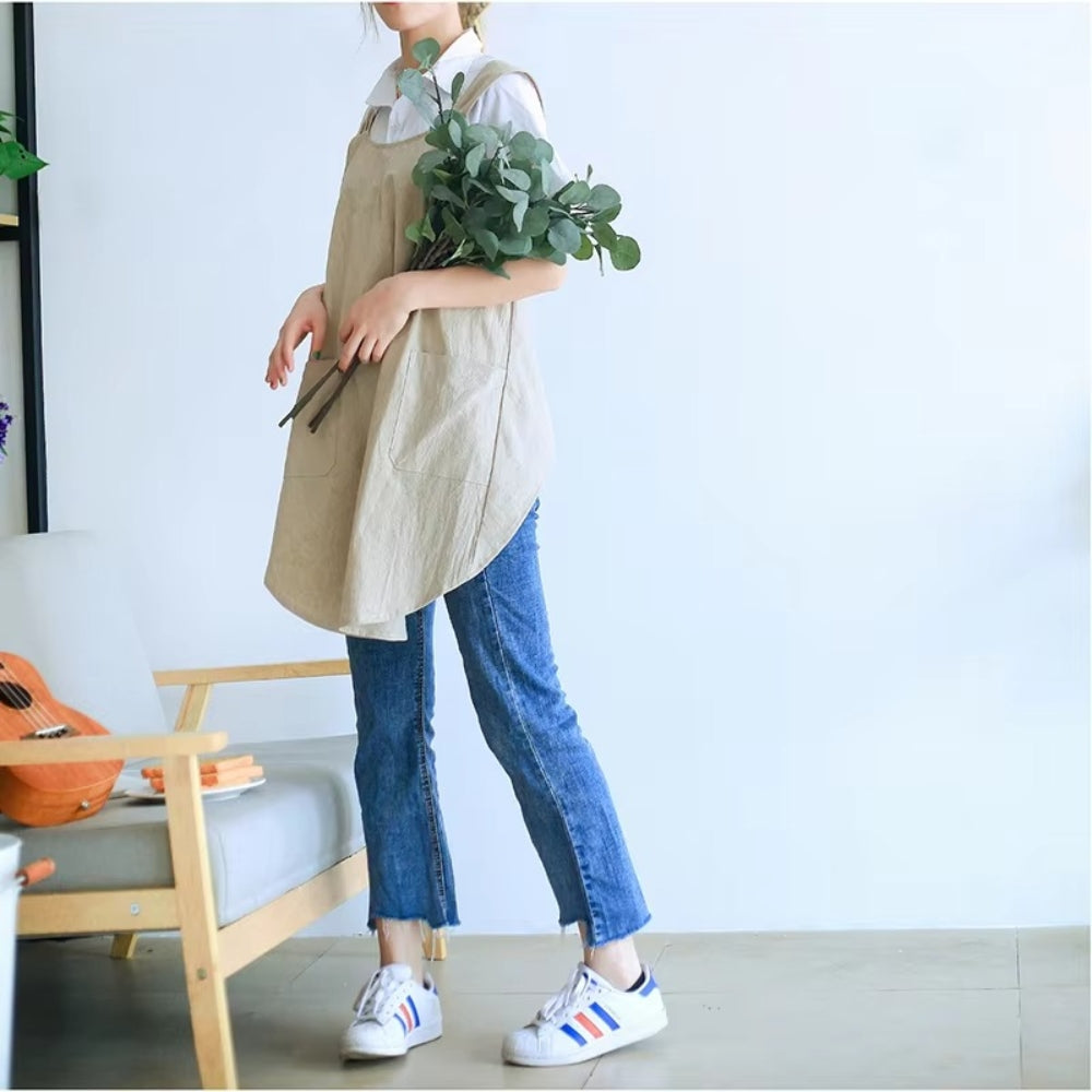 Cross-Back Apron Style Dress for Women