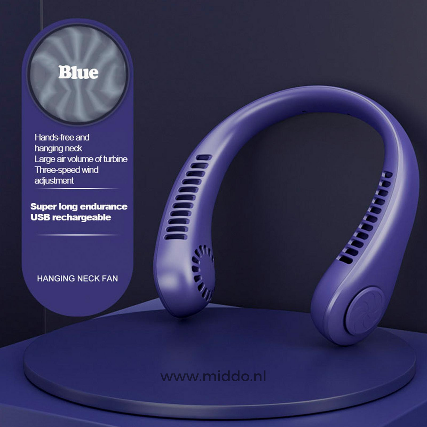Portable Rechargeable Neck Fan for Instant Cooling Refreshment