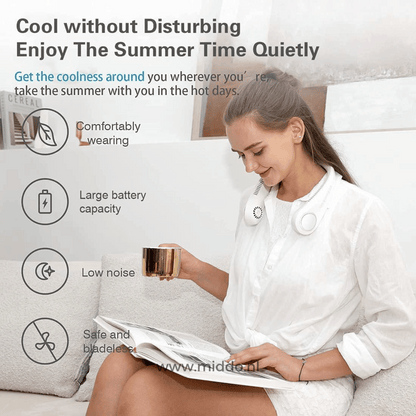 Portable Rechargeable Neck Fan for Instant Cooling Refreshment