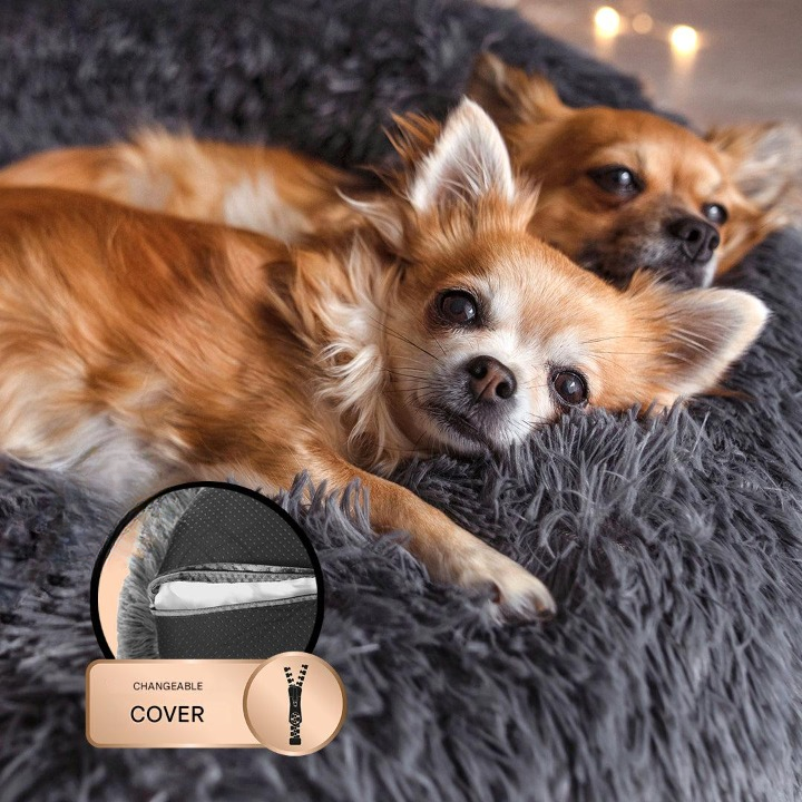 Orthopedic Plush Dog Bed – FluffyNest Comfort Sleeping Cushion