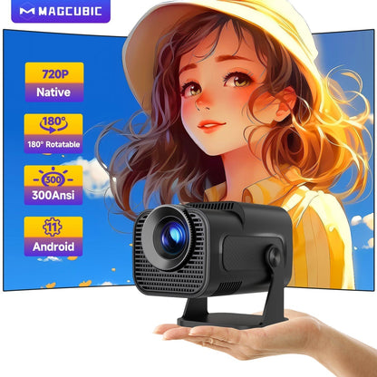 4K Mini Projector for Home Theater – Portable Design with 180° Rotation