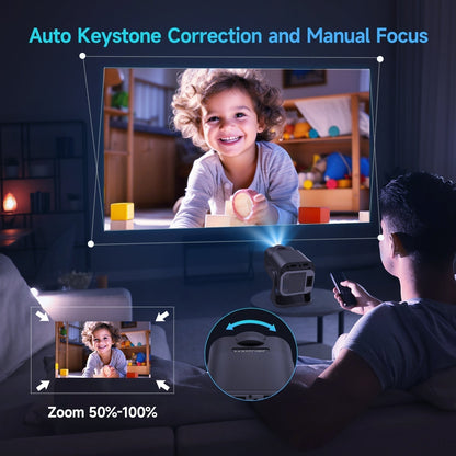 4K Mini Projector for Home Theater – Portable Design with 180° Rotation