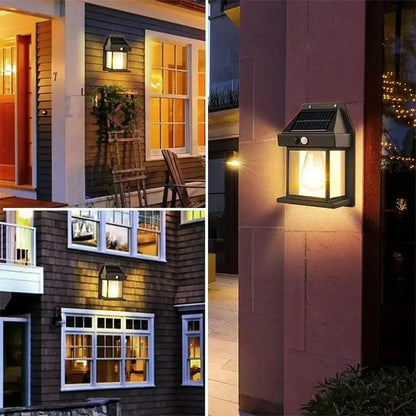 Outdoor Solar Wall Lantern – LED Light with Motion Sensor