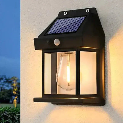 Outdoor Solar Wall Lantern – LED Light with Motion Sensor
