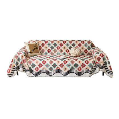 Earthy Geometric Throw Cover for Stylish Comfort