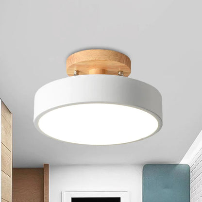 Scandinavian Style Wooden Ceiling Light Fixture with LED