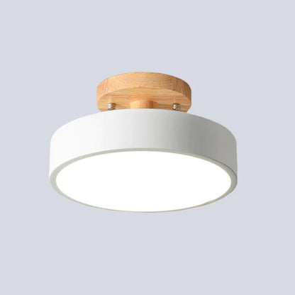 Scandinavian Style Wooden Ceiling Light Fixture with LED