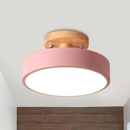 Scandinavian Style Wooden Ceiling Light Fixture with LED
