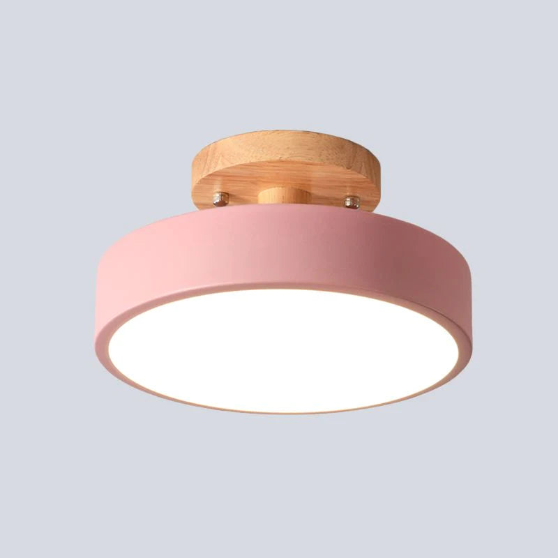 Scandinavian Style Wooden Ceiling Light Fixture with LED