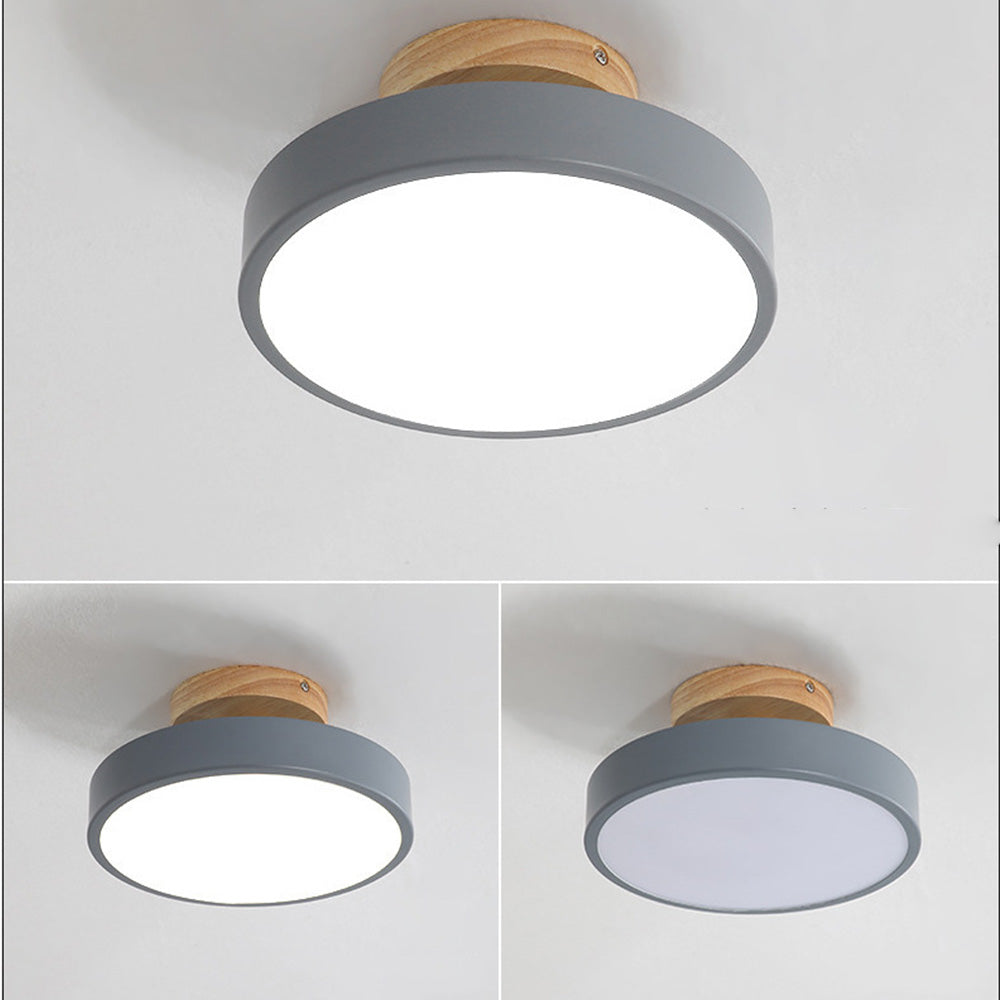 Scandinavian Style Wooden Ceiling Light Fixture with LED