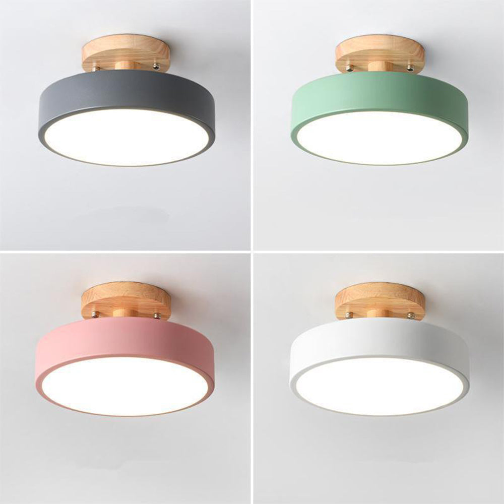 Scandinavian Style Wooden Ceiling Light Fixture with LED