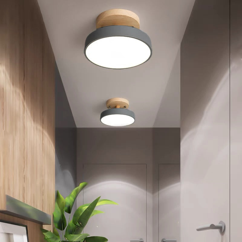 Scandinavian Style Wooden Ceiling Light Fixture with LED