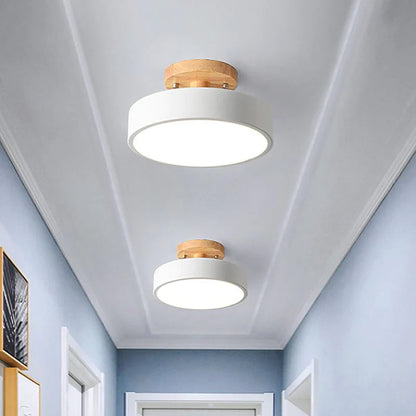 Scandinavian Style Wooden Ceiling Light Fixture with LED