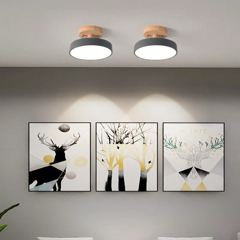Scandinavian Style Wooden Ceiling Light Fixture with LED