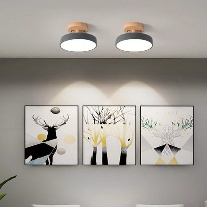 Scandinavian Style Wooden Ceiling Light Fixture with LED
