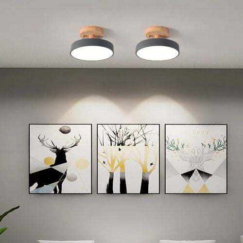 Scandinavian Style Wooden Ceiling Light Fixture with LED