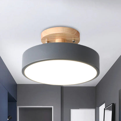 Scandinavian Style Wooden Ceiling Light Fixture with LED