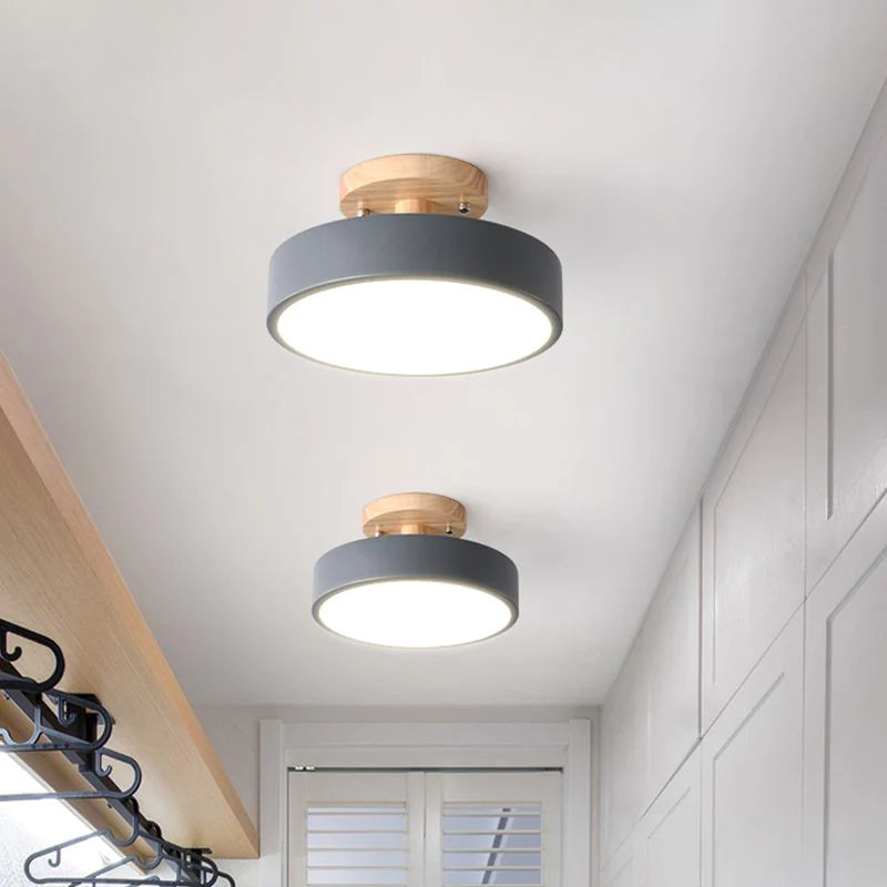 Scandinavian Style Wooden Ceiling Light Fixture with LED