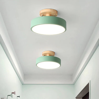 Scandinavian Style Wooden Ceiling Light Fixture with LED