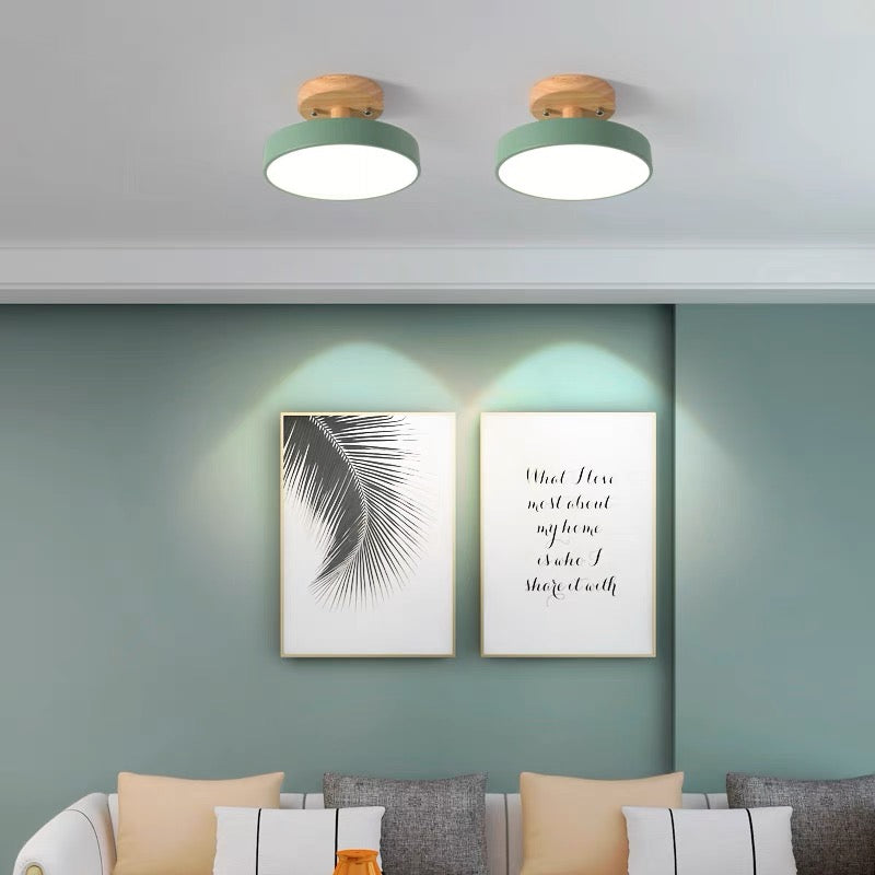 Scandinavian Style Wooden Ceiling Light Fixture with LED