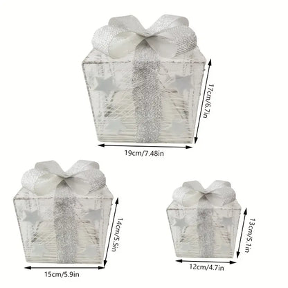 3-Piece LED Gift Box Set for Holiday Decor – Indoor and Outdoor Use