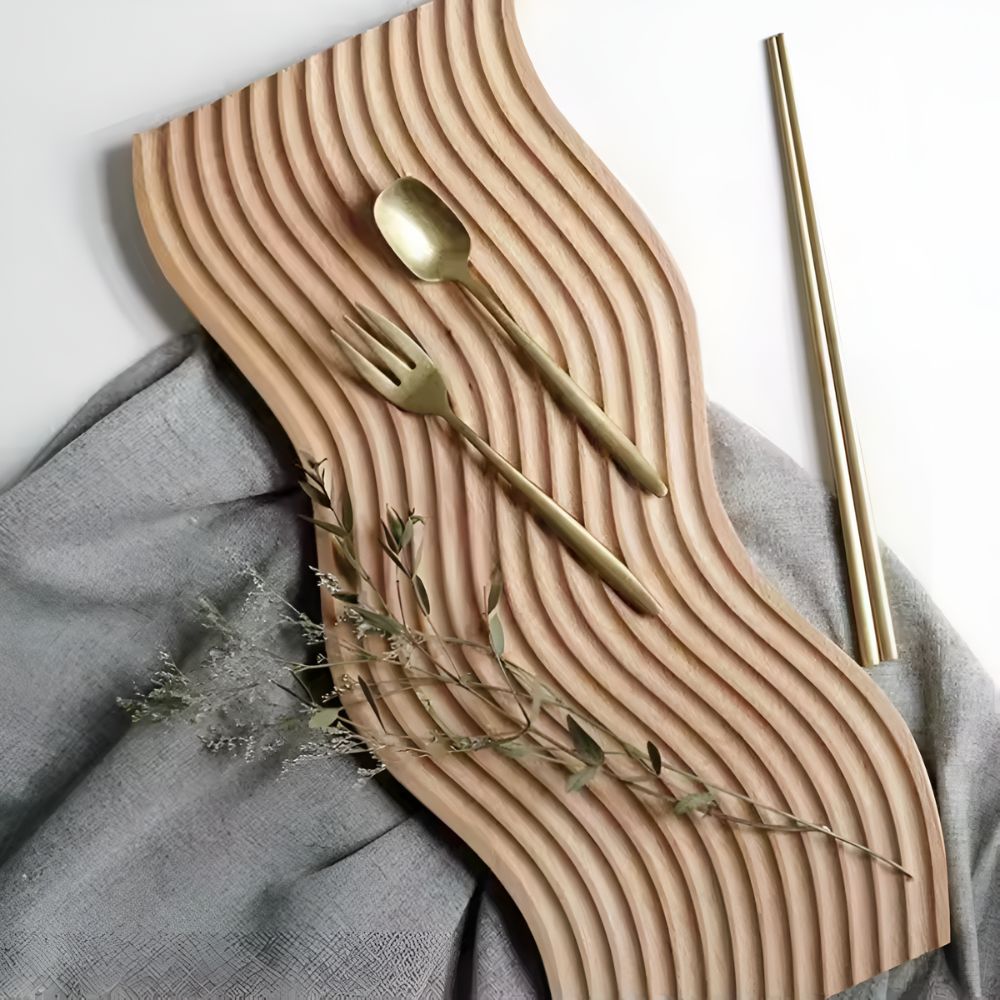 Stylish Wave Wooden Serving Tray for Every Occasion