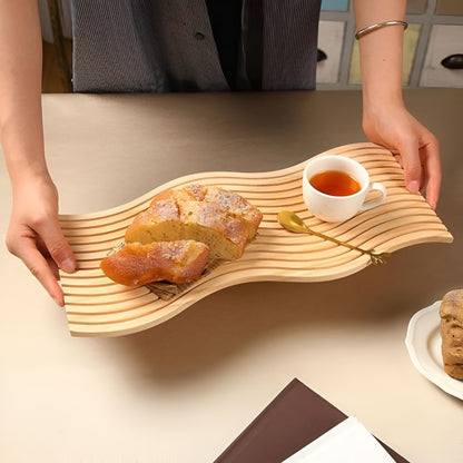 Stylish Wave Wooden Serving Tray for Every Occasion