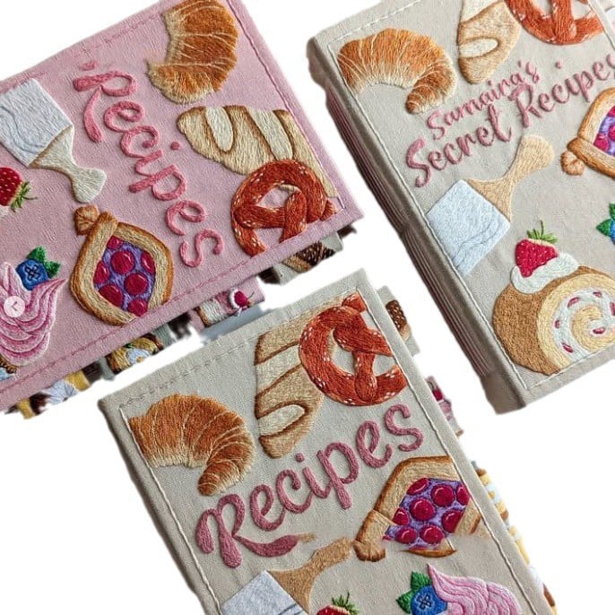 Artisan Recipe Keeper | Custom Embroidered Recipe Journal